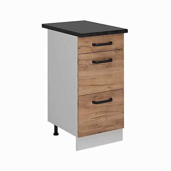 Vicco Unterschrank R-Line, Goldkraft Eiche/Weiß, 40 cm AP Anthrazit günstig online kaufen