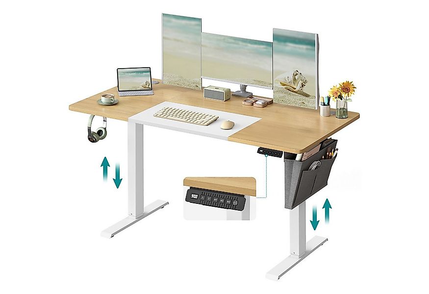 SONGMICS Schreibtisch Höhenverstellbarer elektrisch, USB-C-Anschluss (mit S günstig online kaufen