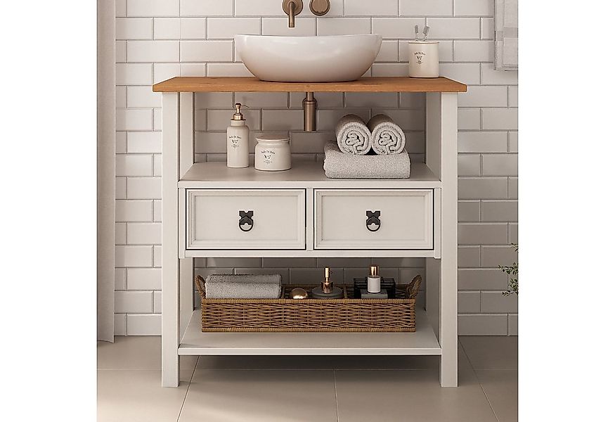 IDIMEX Waschbeckenschrank TEQUILA Waschtisch mit 2 Schubladen und Ablage Ma günstig online kaufen