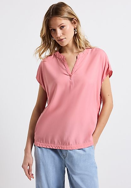 STREET ONE Kurzarmbluse Split Neck günstig online kaufen