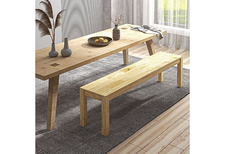 HOMCOM Sitzbank 3-Sitzer Holzbank im Landhaus-Stil (Essbank, 1-St., Küchenb günstig online kaufen