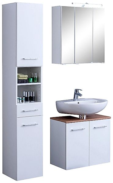 welltime Badmöbel-Set Avignon, (3-St), mit 3D-Spiegelschrank günstig online kaufen