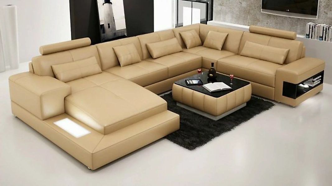 JVmoebel Ecksofa Ecksofa Ledersofa Polster Wohnlandschaft Couch Sofa Eckgar günstig online kaufen