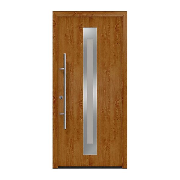 EcoStar Haustür Isopro Secur IPS 770S Golden Oak 110 cm x 210 cm DIN L günstig online kaufen