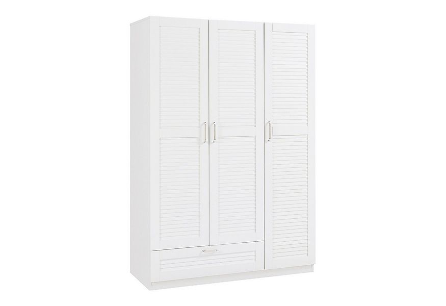 en.casa Kleiderschrank »Finning« 2 Stangen, 7 Fächer, 1 Schublade 176x120x5 günstig online kaufen