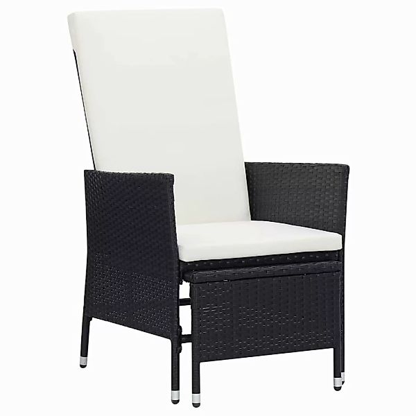 2-tlg. Garten-lounge-set Mit Auflagen Poly Rattan Schwarz günstig online kaufen