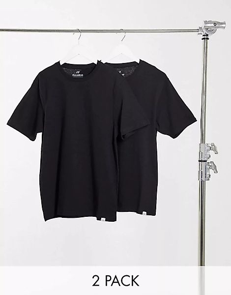 Pull&Bear – Join Life – Schwarze T-Shirts im 2er-Pack günstig online kaufen