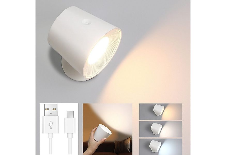 Nettlife LED Wandleuchte Wandlampe Touch 3 Helligkeitsstufen Kabellose, 360 günstig online kaufen