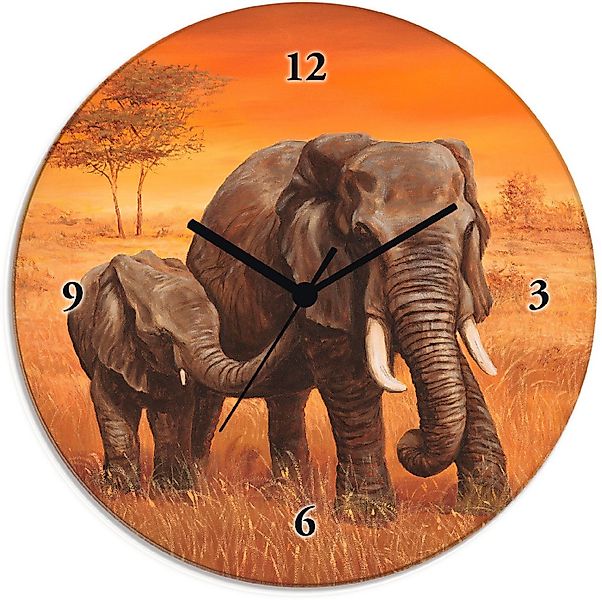 Artland Wanduhr Elefanten (wahlweise mit Quarz- oder Funkuhrwerk, lautlos o günstig online kaufen