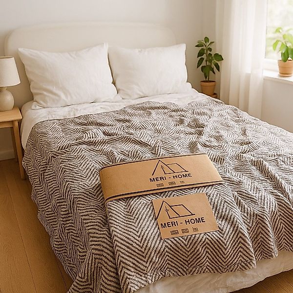 Meri-Home Tagesdecke Tagesdecke Bettüberwurf Bettdecke,Fischgrät Baumwolle, günstig online kaufen