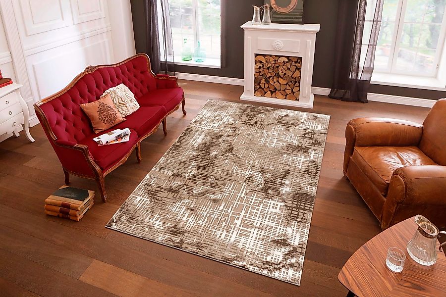 my home Teppich »Cansu«, rechteckig, Vintage, dezenter Glanz, Hoch-Tief-Str günstig online kaufen