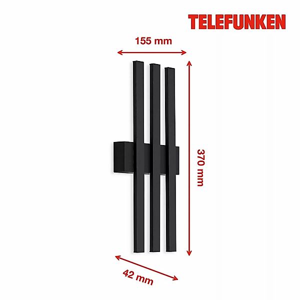 LED-Außenwandleuchte Graz indirekt 3-flg. schwarz günstig online kaufen