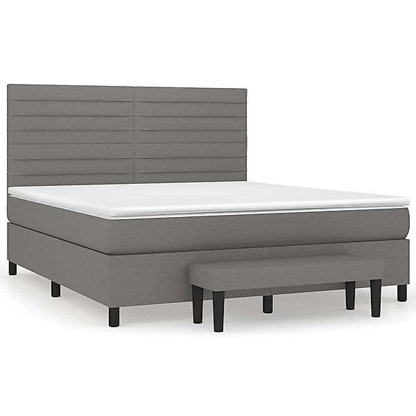 vidaXL Boxspringbett mit Matratze Dunkelgrau 160x200 cm Stoff1370893 günstig online kaufen