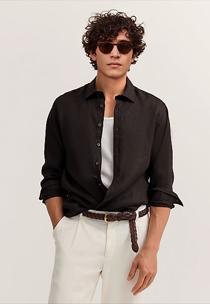 bugatti Leinenhemd "Modern Fit" mit Kentkragen günstig online kaufen