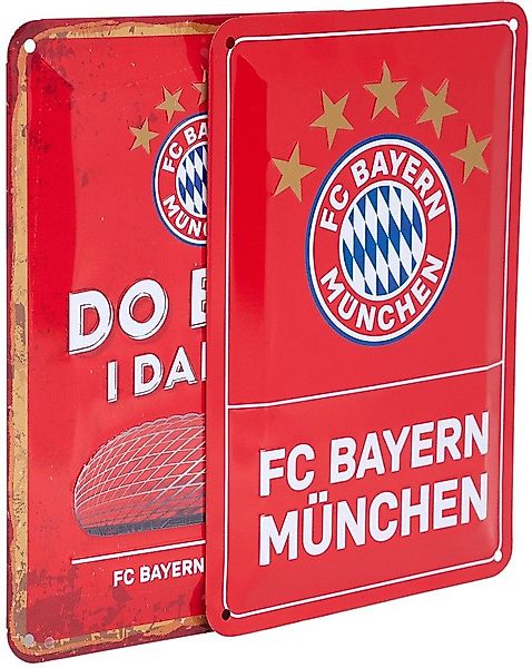 FC Bayern München Dekoobjekt Metallschild 2er-Set günstig online kaufen