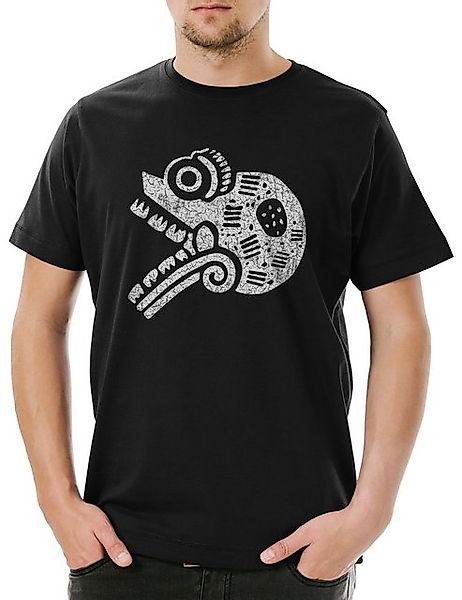 Urban Backwoods Print-Shirt Aztec Skull Herren T-Shirt Aztecs Empire Tattoo günstig online kaufen