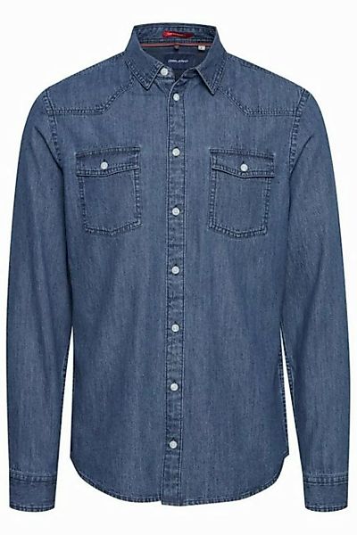 Blend Langarmhemd Meliertes Langarm Jeans Hemd aus Baumwolle BHANTES BLEND günstig online kaufen