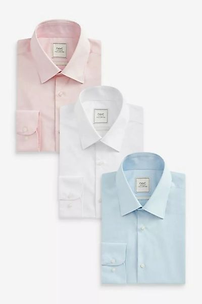 Next Langarmhemd Regular Fit Hemd mit Sportmanschetten (3-tlg) günstig online kaufen