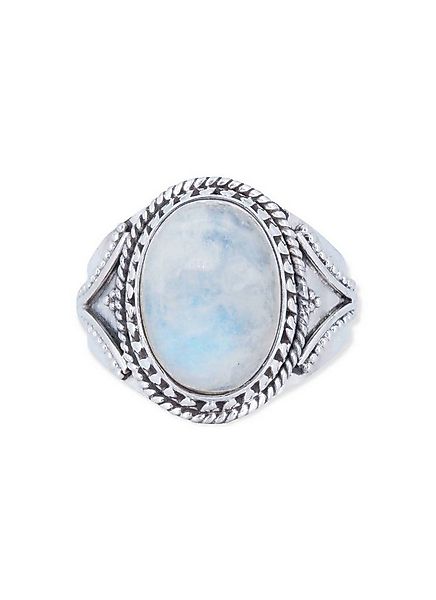 mantraroma Silberring MEKANU aus 925 Silber mit Regenbogen Mondstein (Ring günstig online kaufen