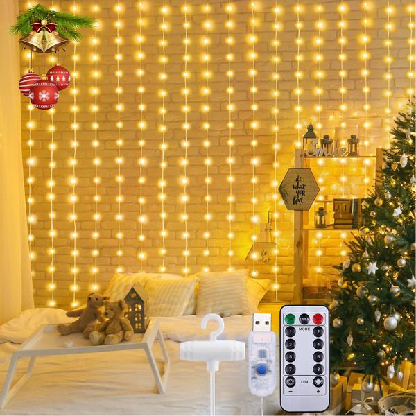 Qualra LED-Lichtervorhang 100/200/300LEDs 8 Modi Lichtervorhang günstig online kaufen