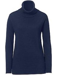 Rollkragen-Pullover Modell Tamara Peter Hahn Seide/Kaschmir blau günstig online kaufen