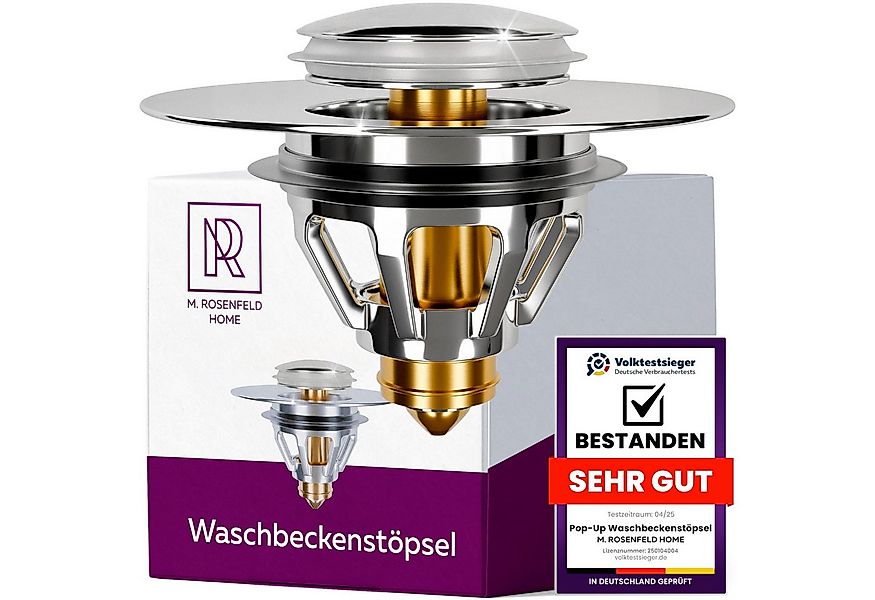 M. Rosenfeld Waschbeckenstöpsel Pop Up Stöpsel Waschbecken Ablaufgarnitur, günstig online kaufen