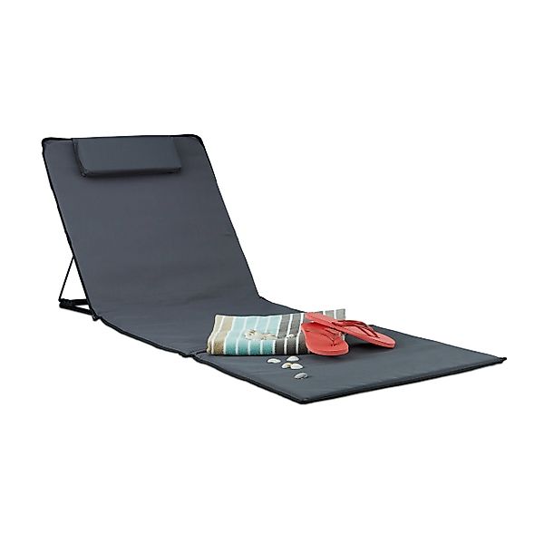 relaxdays Strandtuch Strandmatte XXL mit Kopfkissen, günstig online kaufen