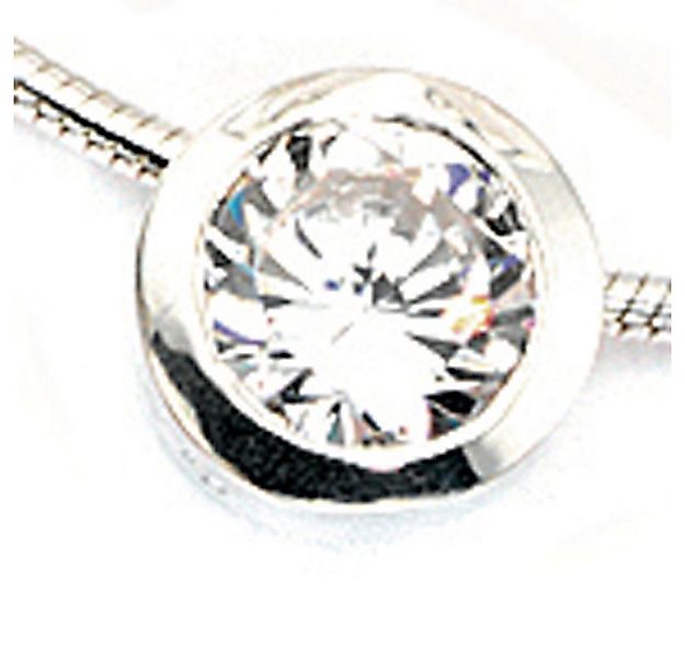 Schmuck Krone Kettenanhänger Solitär Anhänger mit Zirkonia weiß rund, 925 S günstig online kaufen