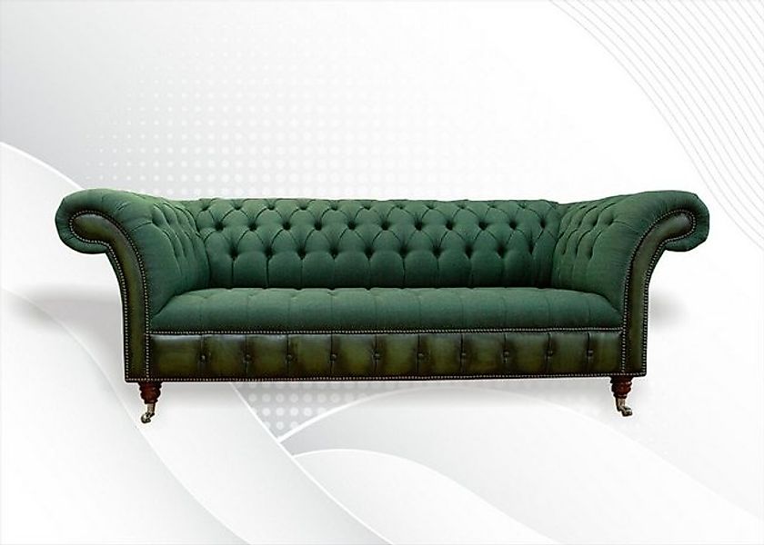 Xlmoebel 3-Sitzer Dunkelgrünes Chesterfield 3-Sitzer Wohnzimmer-Sofa mit St günstig online kaufen