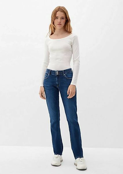QS 5-Pocket-Jeans Jeans Catie / Slim Fit / Mid Rise / Straight Leg Waschung günstig online kaufen