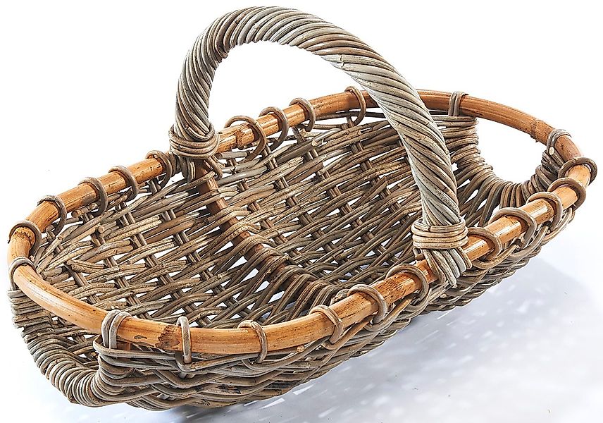 Kobolo Einkaufskorb Erntekorb Henkelkorb Rattan geflochten günstig online kaufen