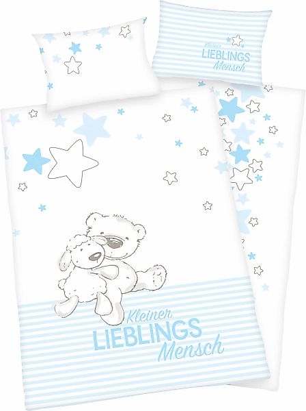 Baby Best Babybettwäsche "Kleiner Lieblingsmensch" mit niedlichem Teddy-Mot günstig online kaufen