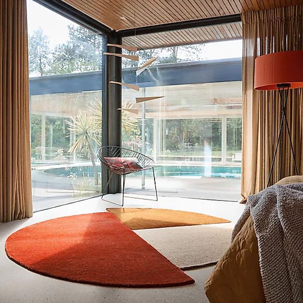 FLAIR RUGS Wollteppich »Mia Segment«, rund, 12 mm Höhe, Kreisförmig im Retr günstig online kaufen