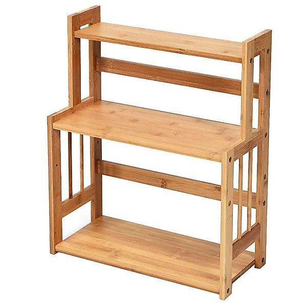 Costway Gewürzregal mit 3 Ebenen Küchenregal Natur 41.5 x 18 x 50 cm günstig online kaufen