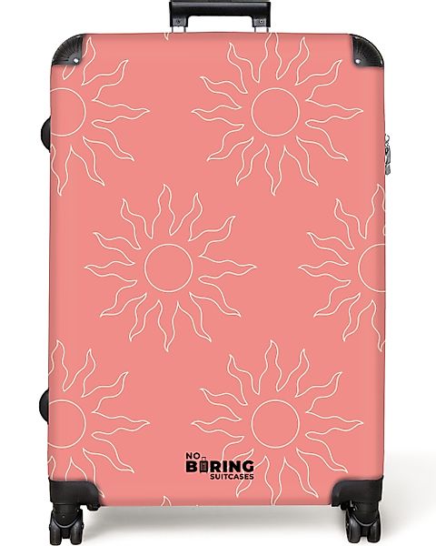 NoBoringSuitcases.com© Hartschalen-Trolley Rosa Sonnenmuster 77 cm günstig online kaufen