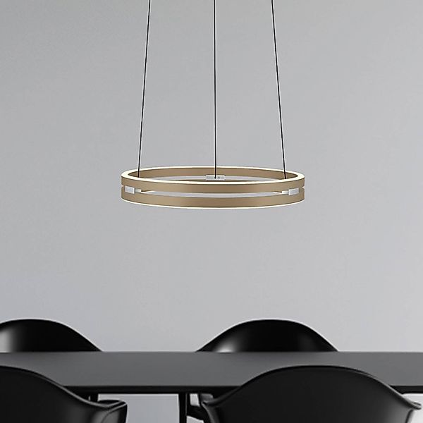 PURE LED-Hängeleuchte E-Loop, bronze, Ø 50 cm, Aluminium CCT günstig online kaufen