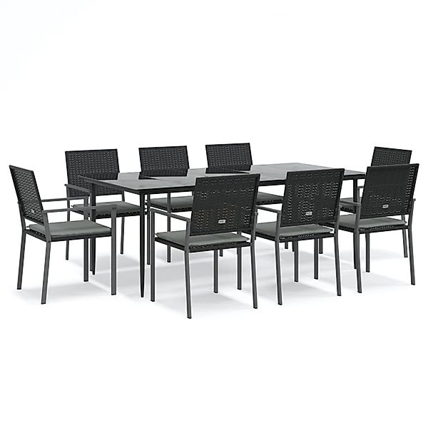 vidaXL 9-Tlg Garten-Essgruppe mit Kissen Poly Rattan und Stahl 3187014 günstig online kaufen