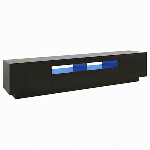 vidaXL TV-Schrank TV-Schrank mit LED Leuchten Schwarz 200x35x40 cm Lowboard günstig online kaufen