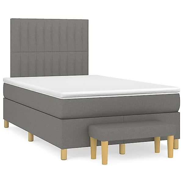 vidaXL Bett Boxspringbett mit Matratze Dunkelgrau 120x190 cm Stoff günstig online kaufen