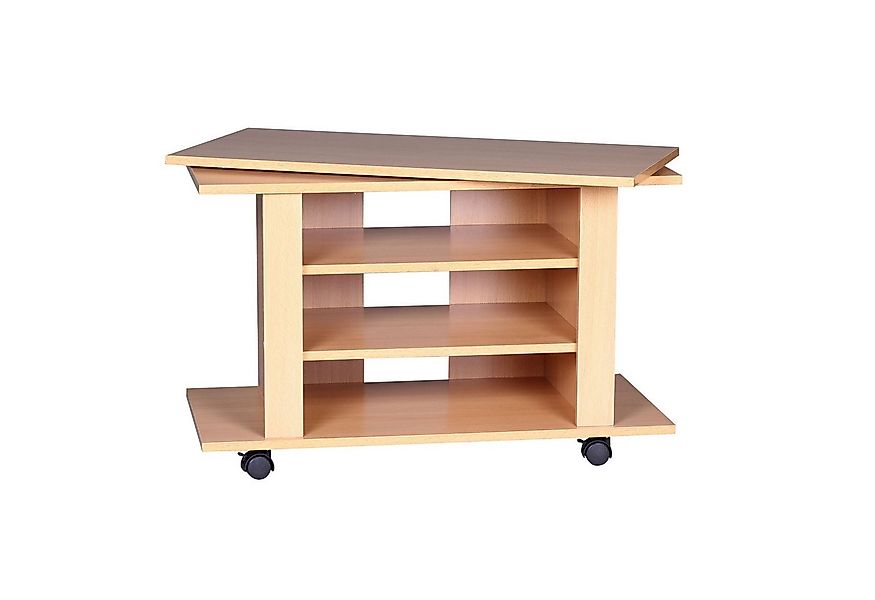 FINEBUY Lowboard Fernsehschrank Rollbar Drehbar TV Bank Schrank Möbel Ferns günstig online kaufen