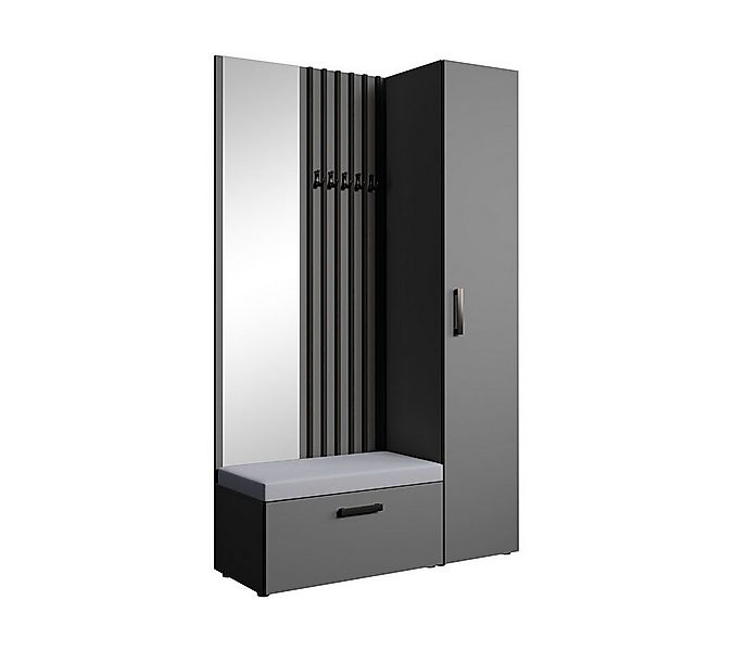 Beautysofa Garderobenschrank mit großem Spiegel und Kleiderstange MARGARET günstig online kaufen