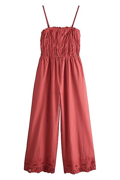 Next Jumpsuit Gesmokter Jumpsuit mit weitem Bein aus Baumwolle (1-tlg) günstig online kaufen