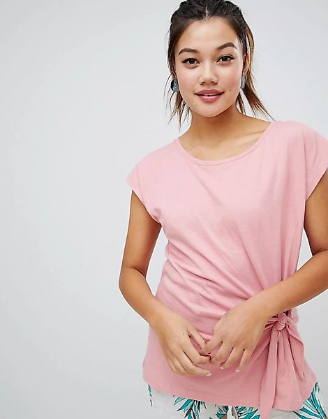 Soaked In Luxury – T-Shirt zum Schnüren vorn-Rosa günstig online kaufen