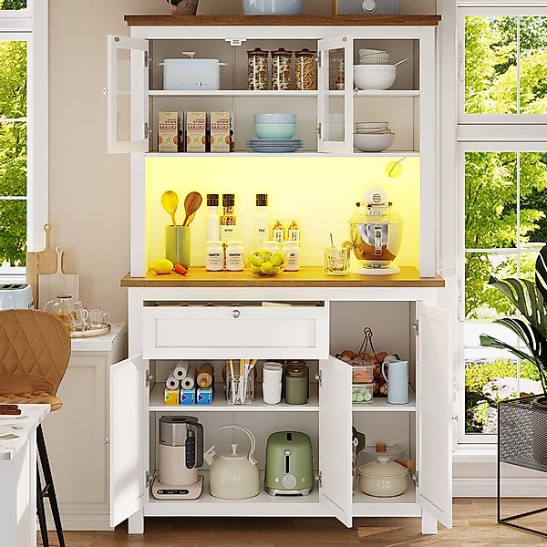 TavilaEcon Küchenbuffet Sideboard mit Verstellbaren Ablagen günstig online kaufen