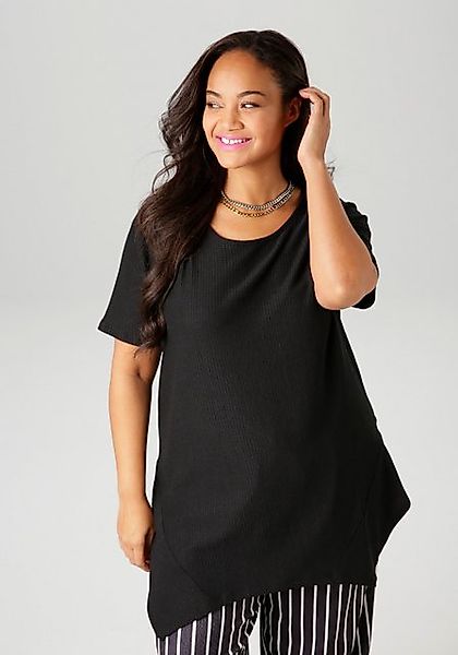 Aniston PLUS Blusenshirt, mit dezenter Streifenlook Struktur günstig online kaufen