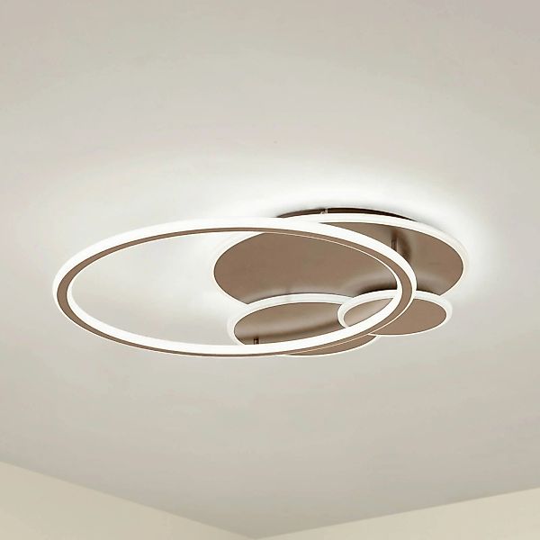 Lucande LED-Deckenleuchte Circulo, kaffeebraun, CCT, dimmbar günstig online kaufen