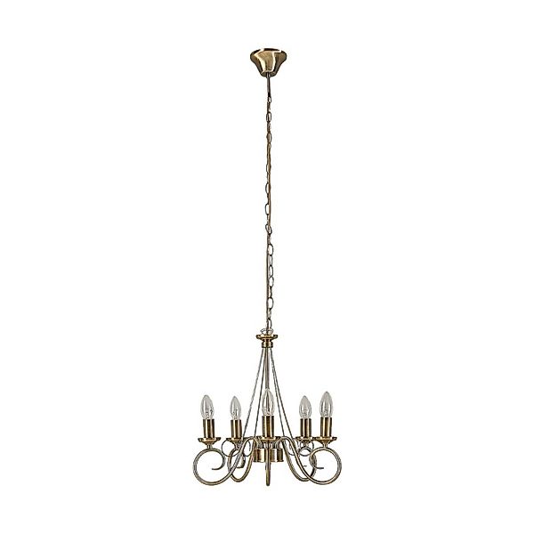 Lindby Kronleuchter Marnia 9621015 Retro Vintage Antik in Bronze aus Metall günstig online kaufen