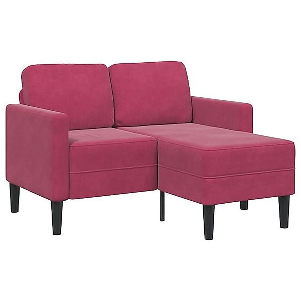 vidaXL Sofa 2-Sitzer-Sofa mit Chaiselongue L-Form Weinrot 125 cm Samt günstig online kaufen