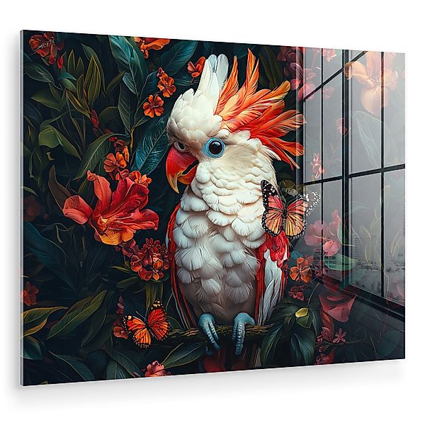 MuchoWow Acrylglasbild Kakadu - Schmetterlinge - günstig online kaufen