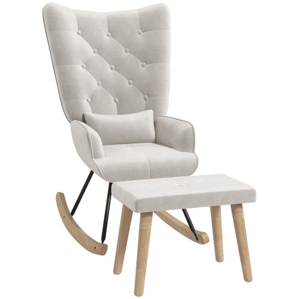 HOMCOM Relaxsessel Ohrensessel mit Hocker, Kissen, günstig online kaufen